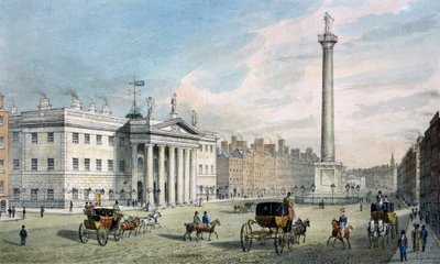 Sackville Street, Dublin, Showing the Post Office and Nelson